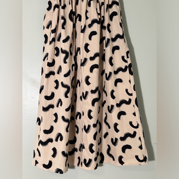 A New Day Women’s XS Strapless Smocked Tube Top Midi Sun Dress, Cream & Black - Picture 9 of 11